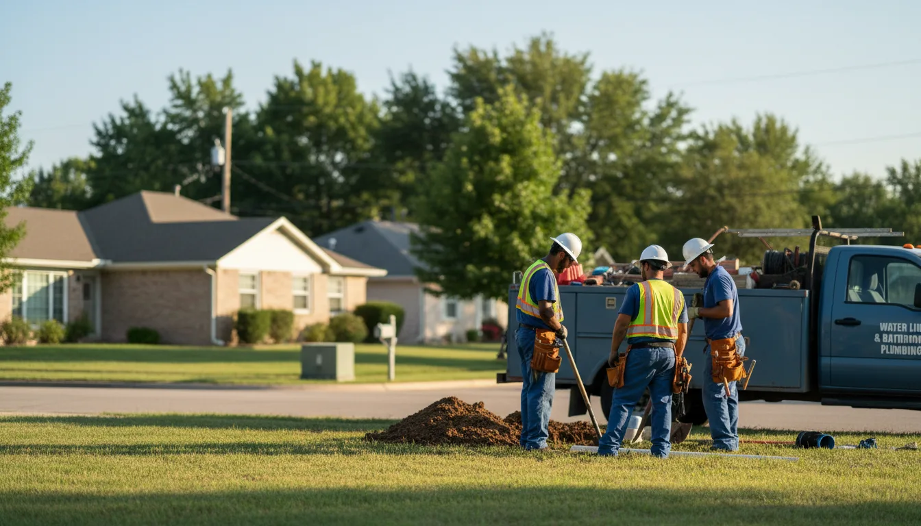 Residential water line and bathroom plumbing service in Irvington, AL